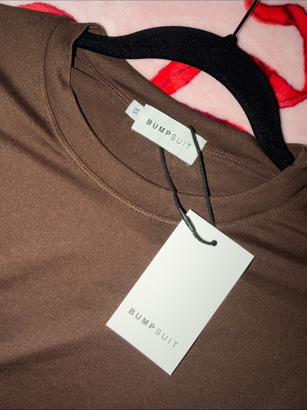 BUMPSUIT: Brown Long Sleeve Crop Top & Wide Leg Pant Lounge Set - Picture 3 of 7